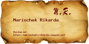 Marischek Rikarda névjegykártya